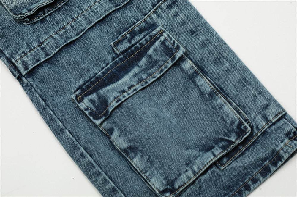 Functional Multi-pocket Tactical Tooling Denim Trousers Men Jeans - EX-STOCK Canada