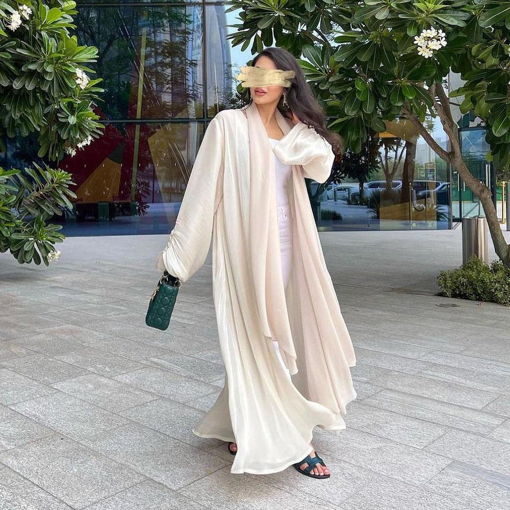 Muslim Robe Dubai Outerwear Bright Silk Dress - EX-STOCK Canada