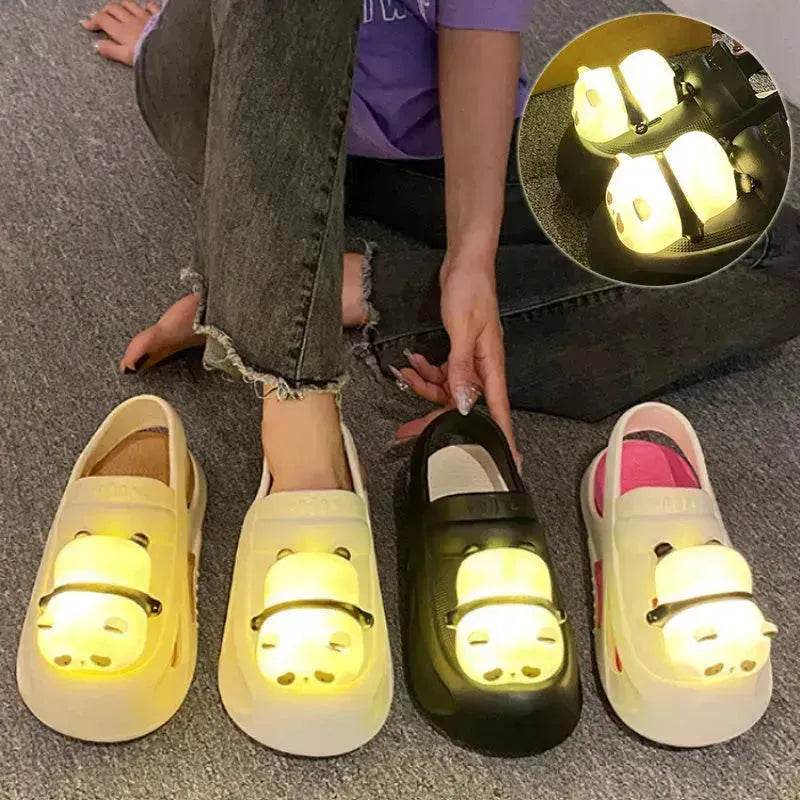 2025 Cute Slipper With Panda Lamp Summer Croc Sandals Femme Light Funny Woman Casual Home Slippers Shoes - EX-STOCK Canada