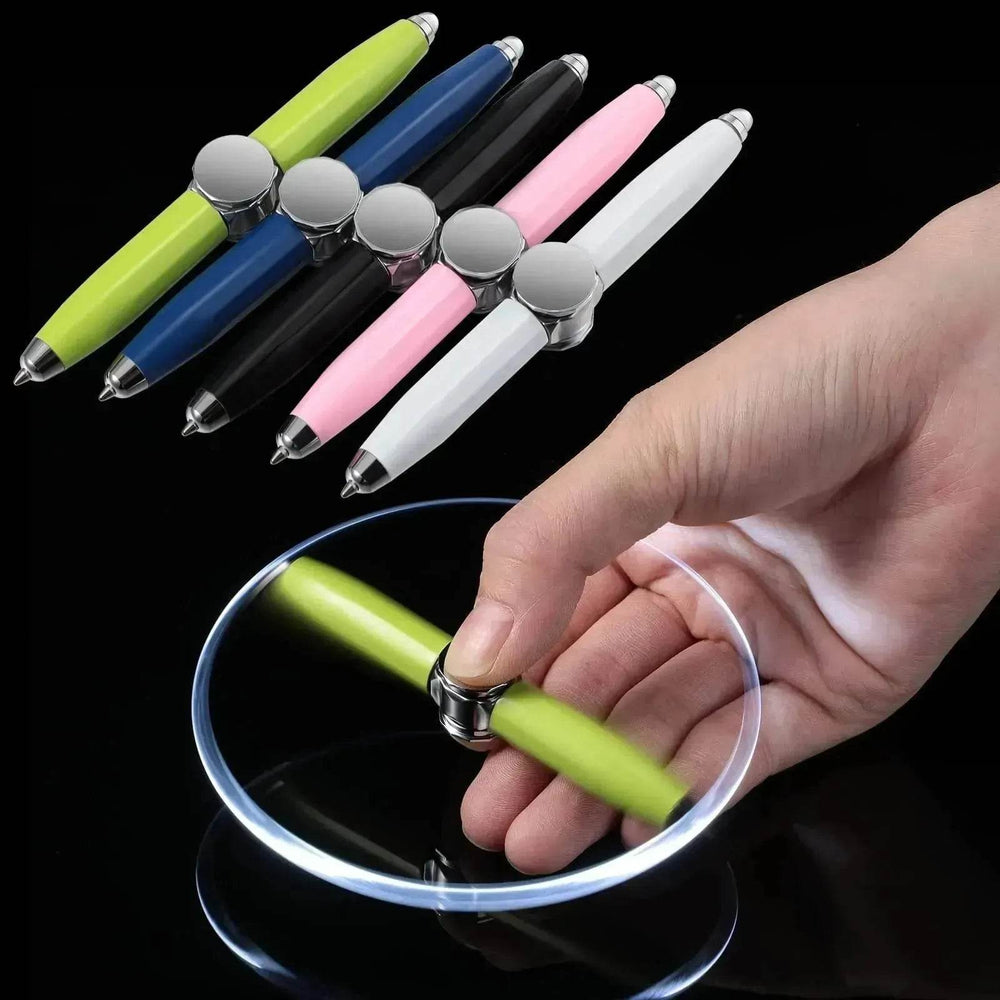 Creative Multi-Function LED Pen Spinning Decompression Gyro Metal Ballpoint Pen Fashion Office School Supplies Writing Pens - EX-STOCK Canada