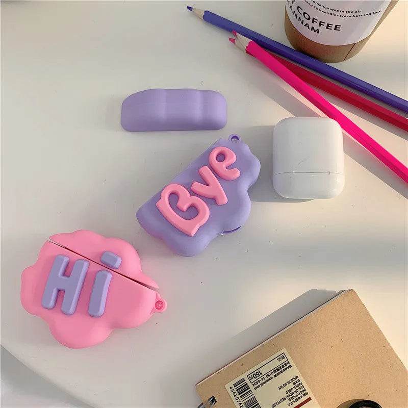 Cute Cartoon Lettered Airpod Earphone Silicone Protective Case - EX-STOCK Canada