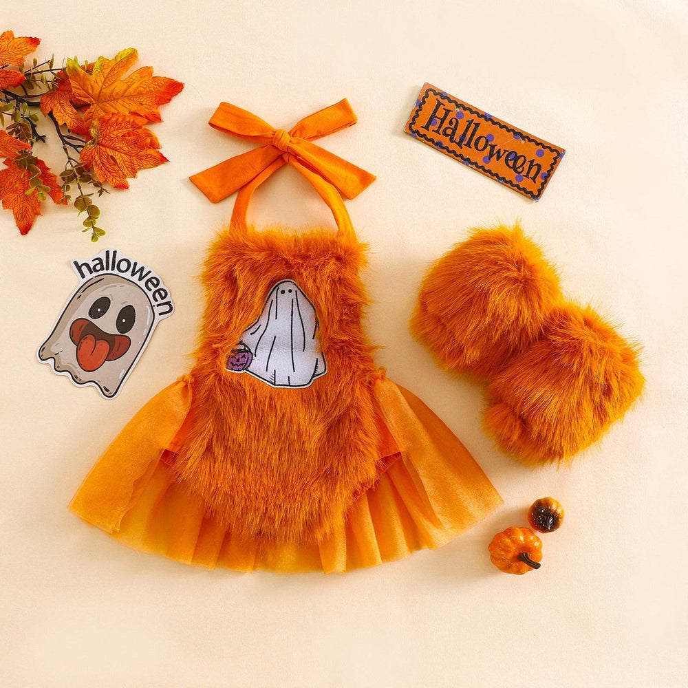 Halloween Children's Clothing Plush Girls' Cute Crawling Suit Two-piece Set - EX-STOCK Canada