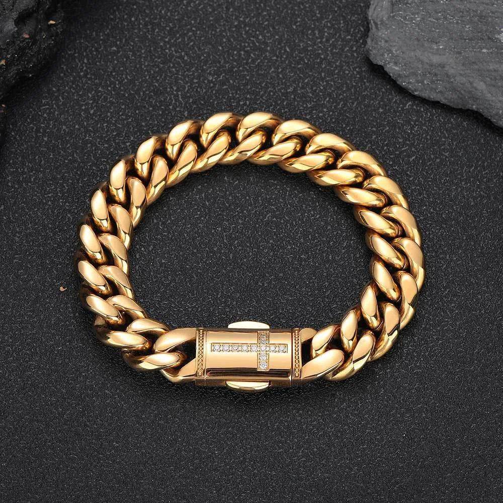 Stainless Steel Cuban Link Chain Personality Bracelet - EX-STOCK Canada