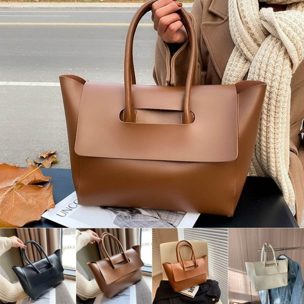 Fashion Leather Shoulder Bag Large Capacity Handbags Simple Retro Tote Bags - EX-STOCK Canada