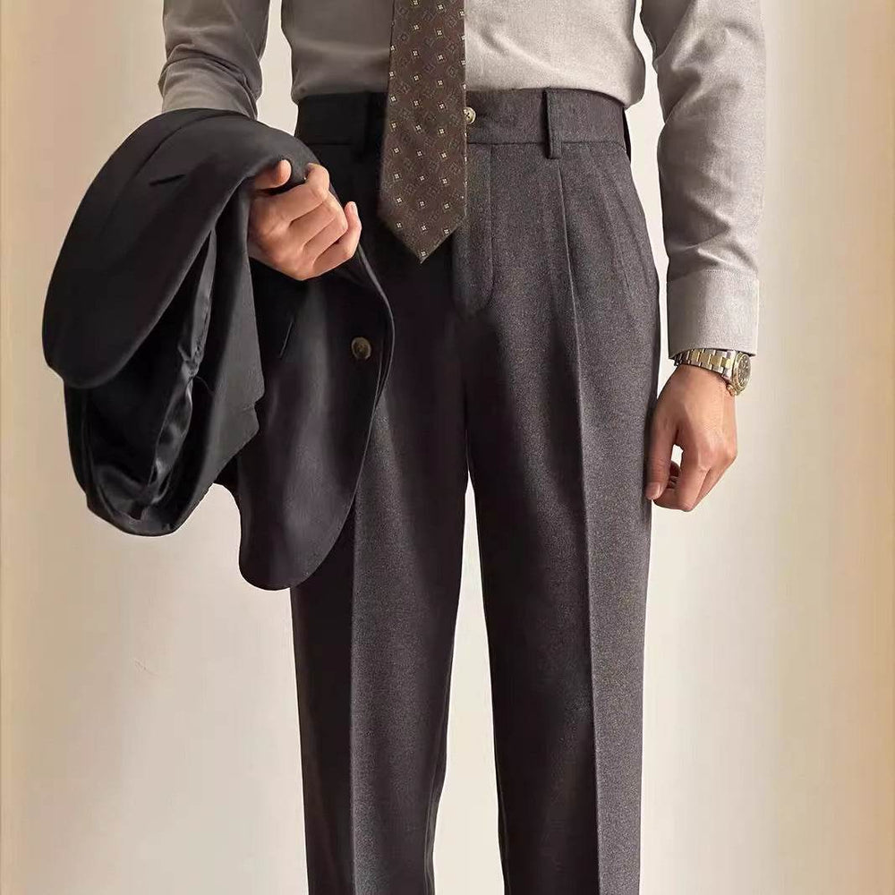 Straight Fitted All-matching formal business Office Work Suit Pants trouser For Men - EX-STOCK Canada