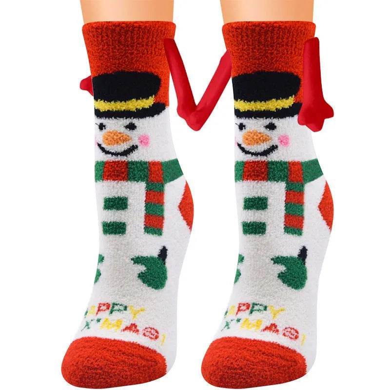 Soft Carton Christmas-themed Fleece Winter Home socks for Women - EX-STOCK Canada