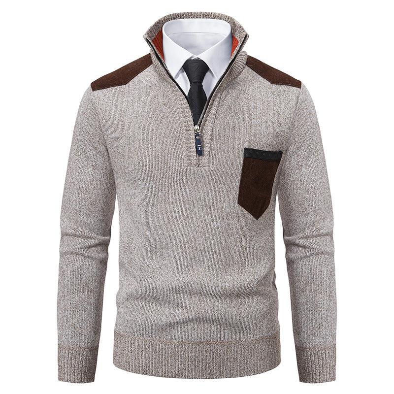 Pullover Men Sweater Thick Polo Shirts Korean Half Zipper Cold Blouse Stand Collar Autumn Winter Outerwear Luxury Cloth EX-STOCK Canada