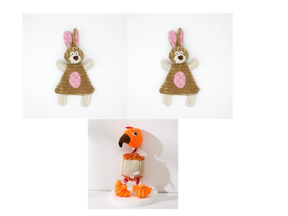 Pet Toy Donkey Shape Corduroy Chew Toy For Dogs Puppy Squeaker Squeaky Plush Bone Molar Dog Toy Pet Training Dog EX-STOCK Canada