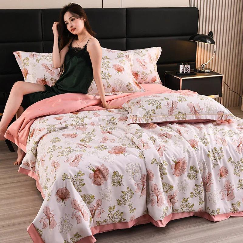 Printed Washed Tencel Summer Cooling Duvet Four-piece Set EX-STOCK Canada