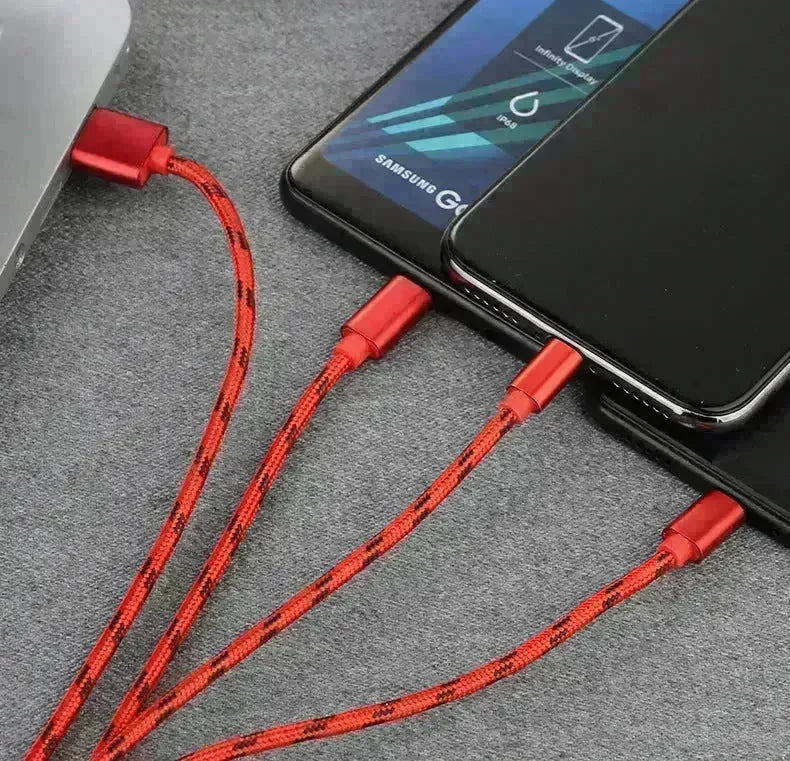 Three-in-one Mobile Phone Charging Cable - EX-STOCK CANADA
