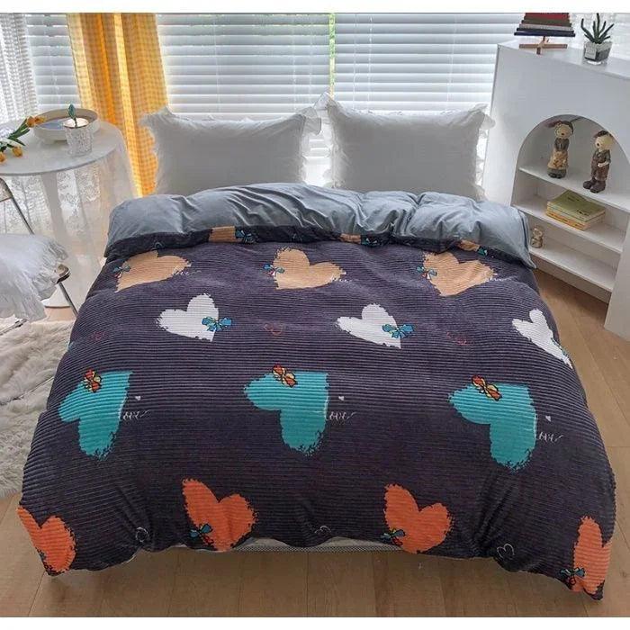 Double-sided Warm Coral Fleece Duvet Cover EX-STOCK Canada