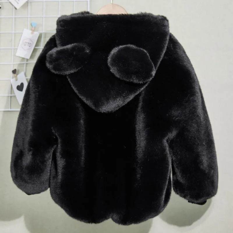 Autumn Winter Thickening Children's Cartoon Fur Hoodie Jacket - EX-STOCK Canada