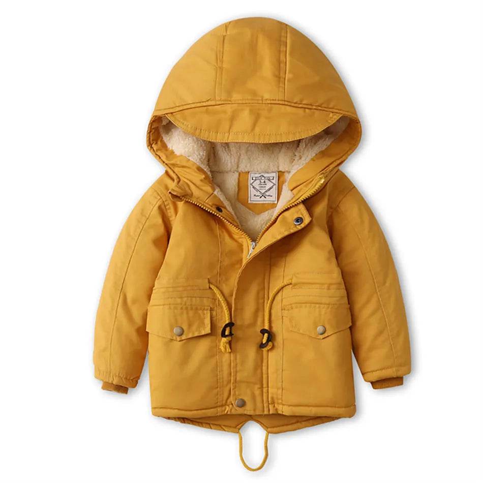 Children Cashmere Hoodie Windproof Winter jacket kids - EX-STOCK Canada