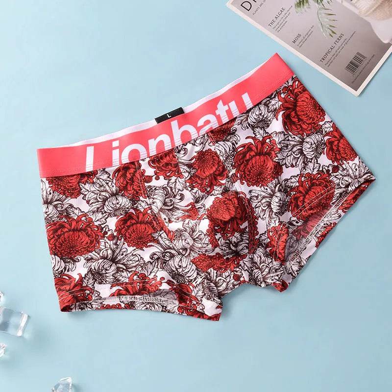 Ice Silk Men's Boxers Breathable Printed Boxer Briefs Mid waist - EX-STOCK Canada