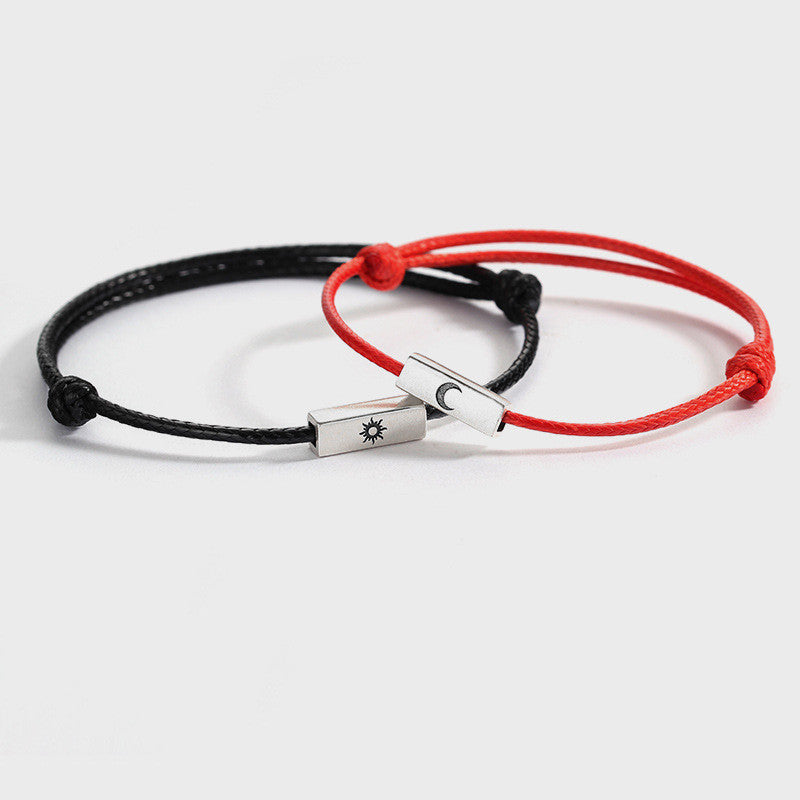 Sterling Silver Sun And Moon Couple Bracelet For Men And Women Woven - EX-STOCK Canada