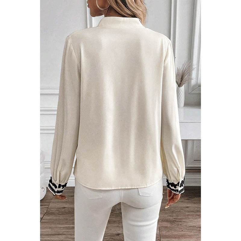 European And American Long sleeve button down Blouse shirt business office Work top for women - EX-STOCK Canada