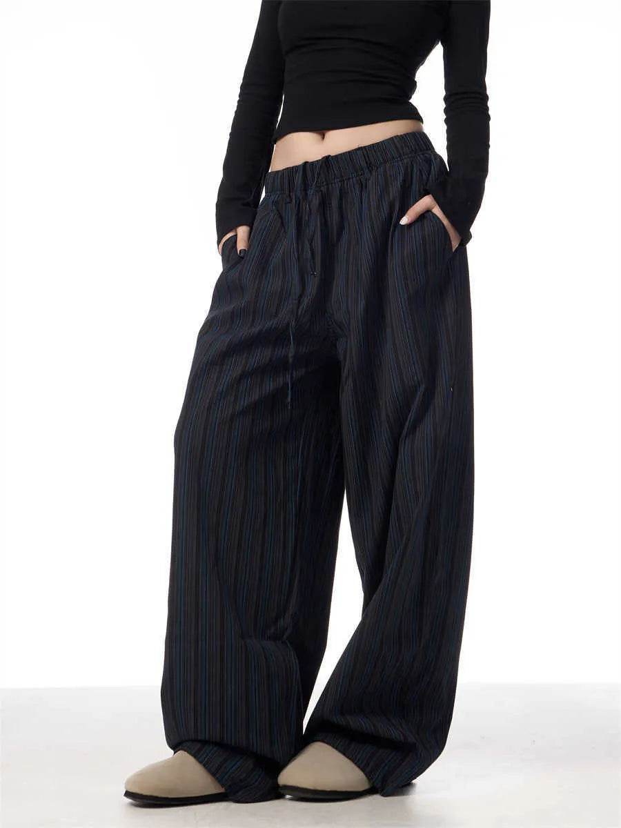 American Vintage Stripe Machete Wide-leg Casual Baggy Trouser Pants Women - EX-STOCK Canada
