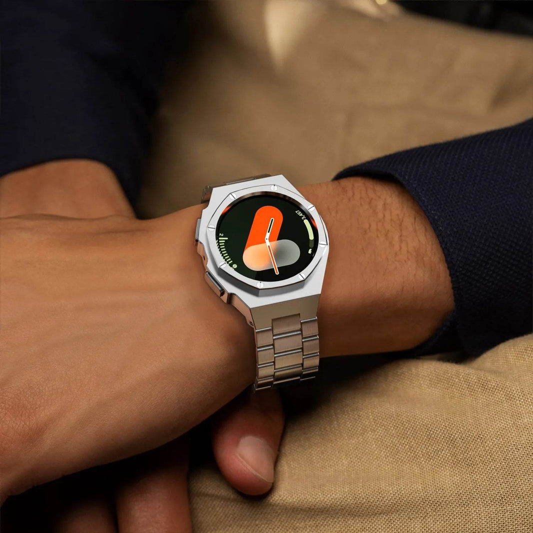 Suitable For Galaxy Watch 7 Generation 44mm Metal Protective Case Strap - EX-STOCK Canada