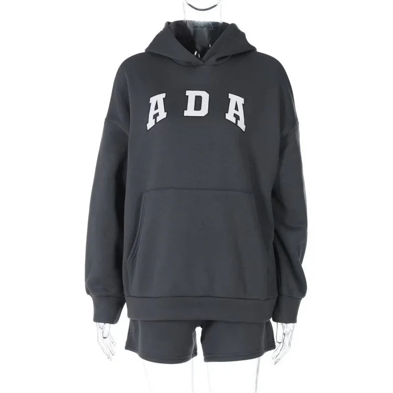 Casual And Versatile Letter Loose Hoodie With Fleece Lining For Women EX-STOCK Canada
