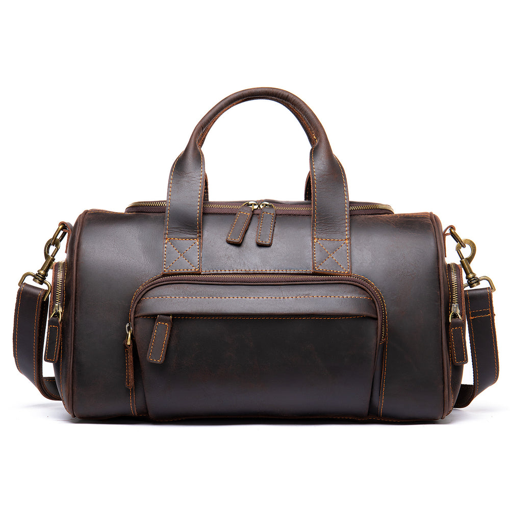 New Leather Handmade Retro Leather Men's Hand Luggage Bag Large Capacity | EX-STOCK Canada
