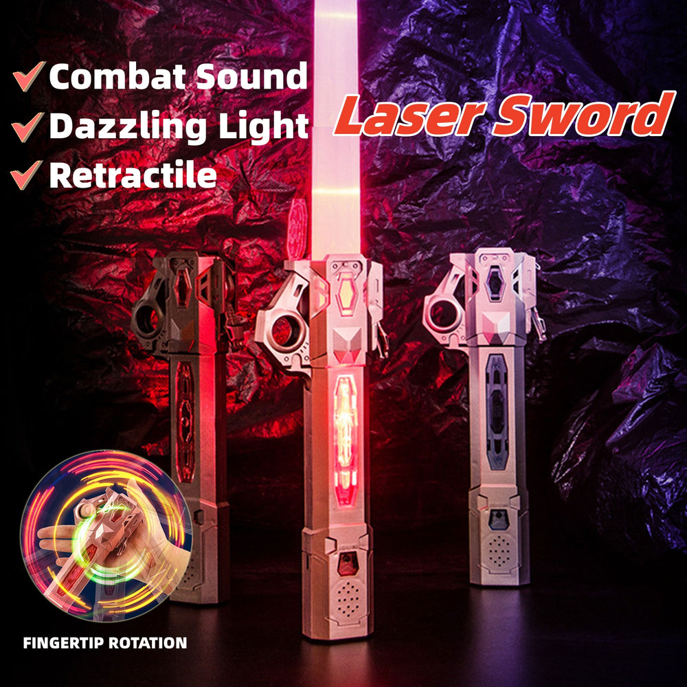 Jouet Sabre Laser à LED Rétractable avec Effets Sonores – 7 Couleurs RVB, Rechargeable via USB-C, Accessoire de Cosplay à Main pour Enfants