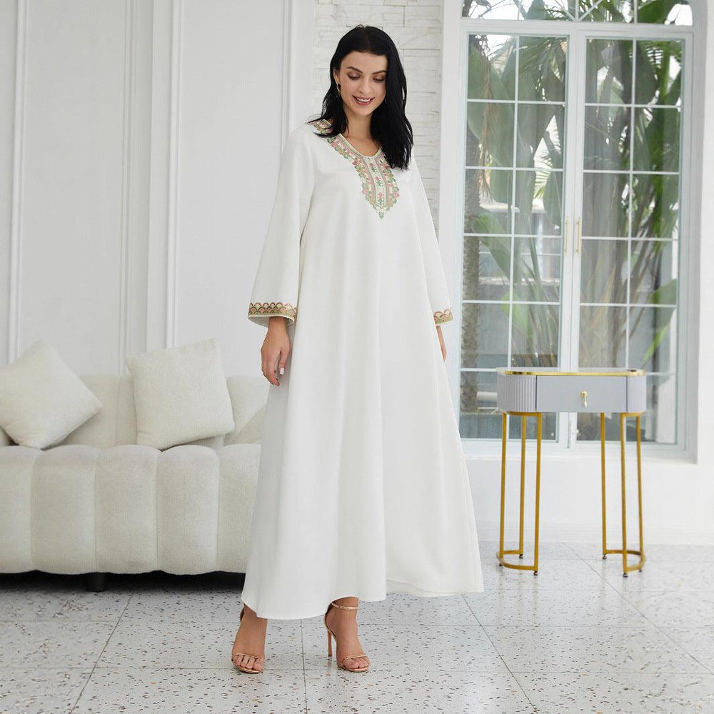 Muslim Women's Wear Fashion Stitching Lace Abaiya Robe - EX-STOCK Canada