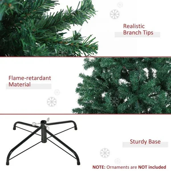6ft Christmas Tree Unlit Artificial Spruce Full Tree With Solid Metal Stand EX-STOCK Canada