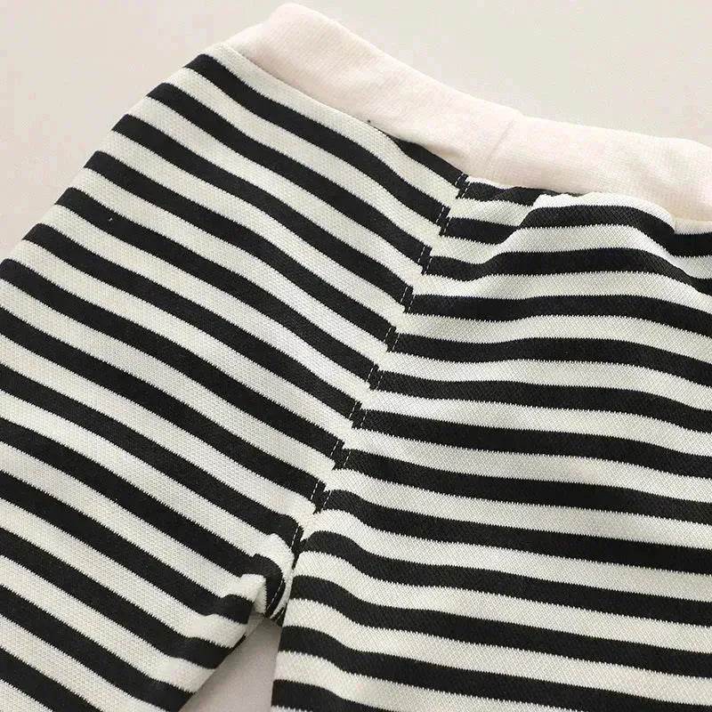 Casual Letter Stripes Loose Round Neck Boys' Long Sleeve Sweater Suit Two piece for boys - EX-STOCK Canada