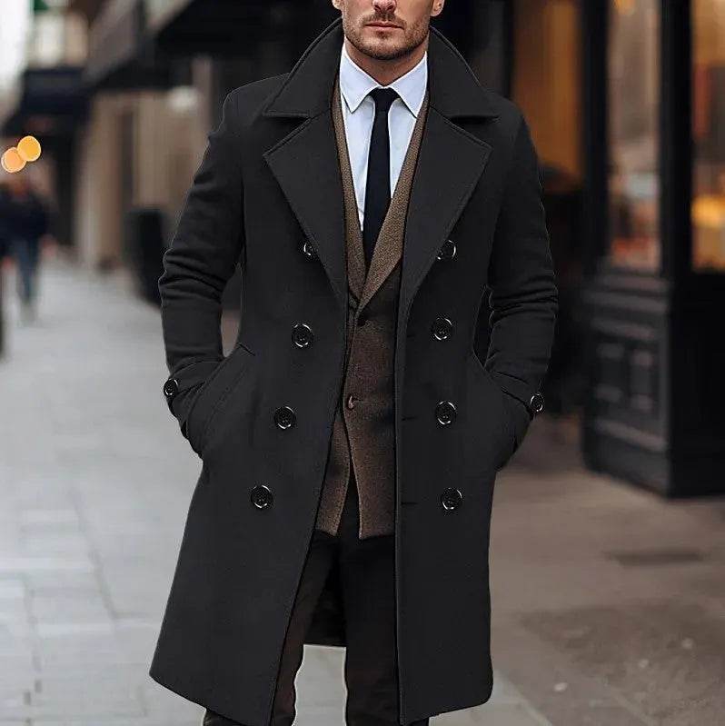 Fall Winter Men Woolen Coat Double Breasted Overcoat for men - EX-STOCK Canada