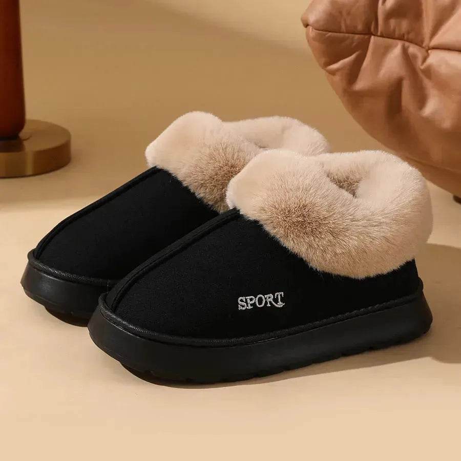 Plush Cotton Shoes For Women Winter Warm Home Slippers Outdoor Snow Boots - EX-STOCK Canada