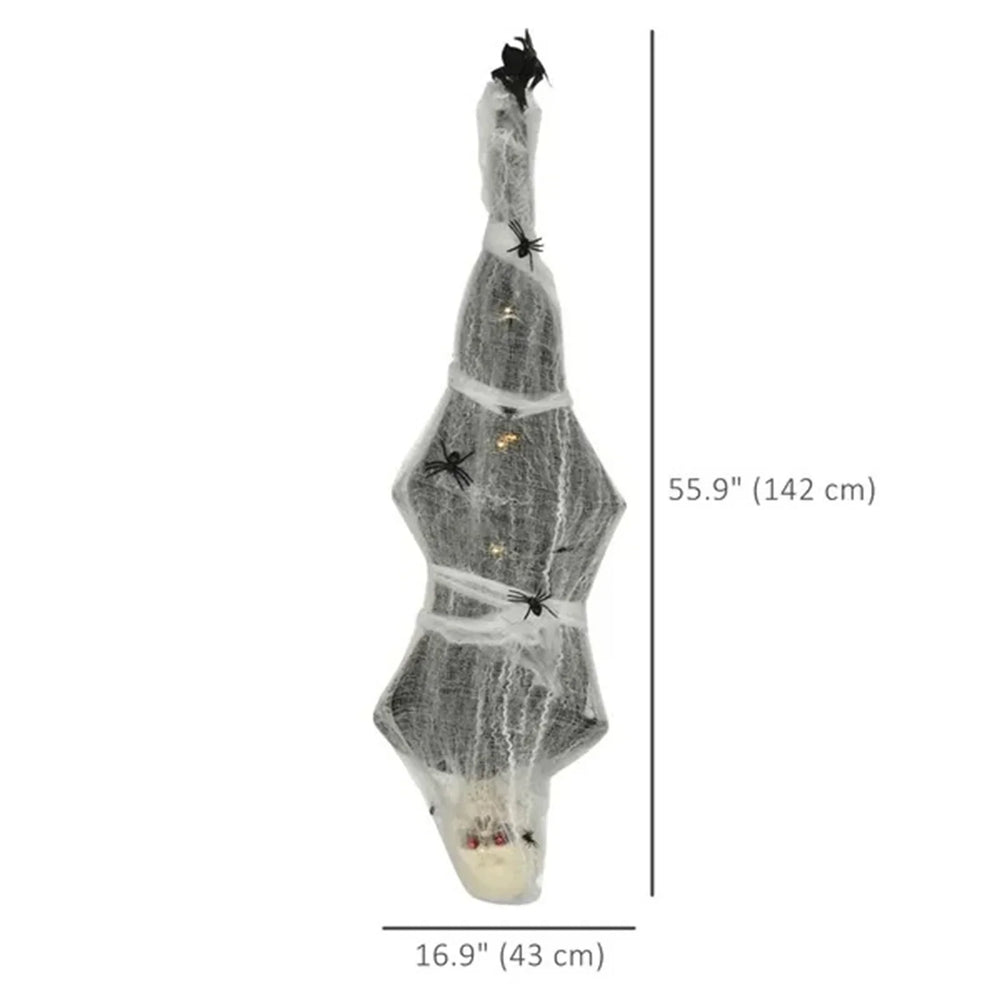 55.9 Inch4.7ft Life Size Outdoor Halloween Decoration Hanging Mummy With Spider Web, Animated Prop Decor With Sound And Motion Activated, Light Up Eyes, Creepy Sound EX-STOCK Canada
