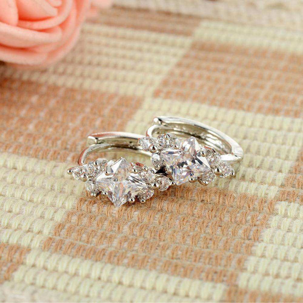 European And American Personalized Square Zircon Earrings - EX-STOCK Canada