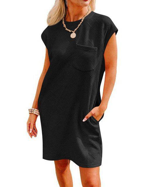 Summer Round-neck Short-sleeve Dress With Pockets Fashion Casual Loose Sports Dresses For Women Clothing - EX-STOCK Canada