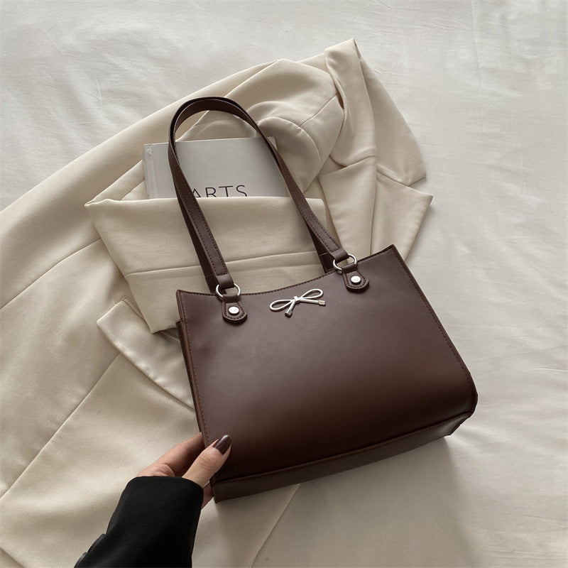 Large Capacity PU Leather Tote Bag for Women – Stylish Shoulder Bag