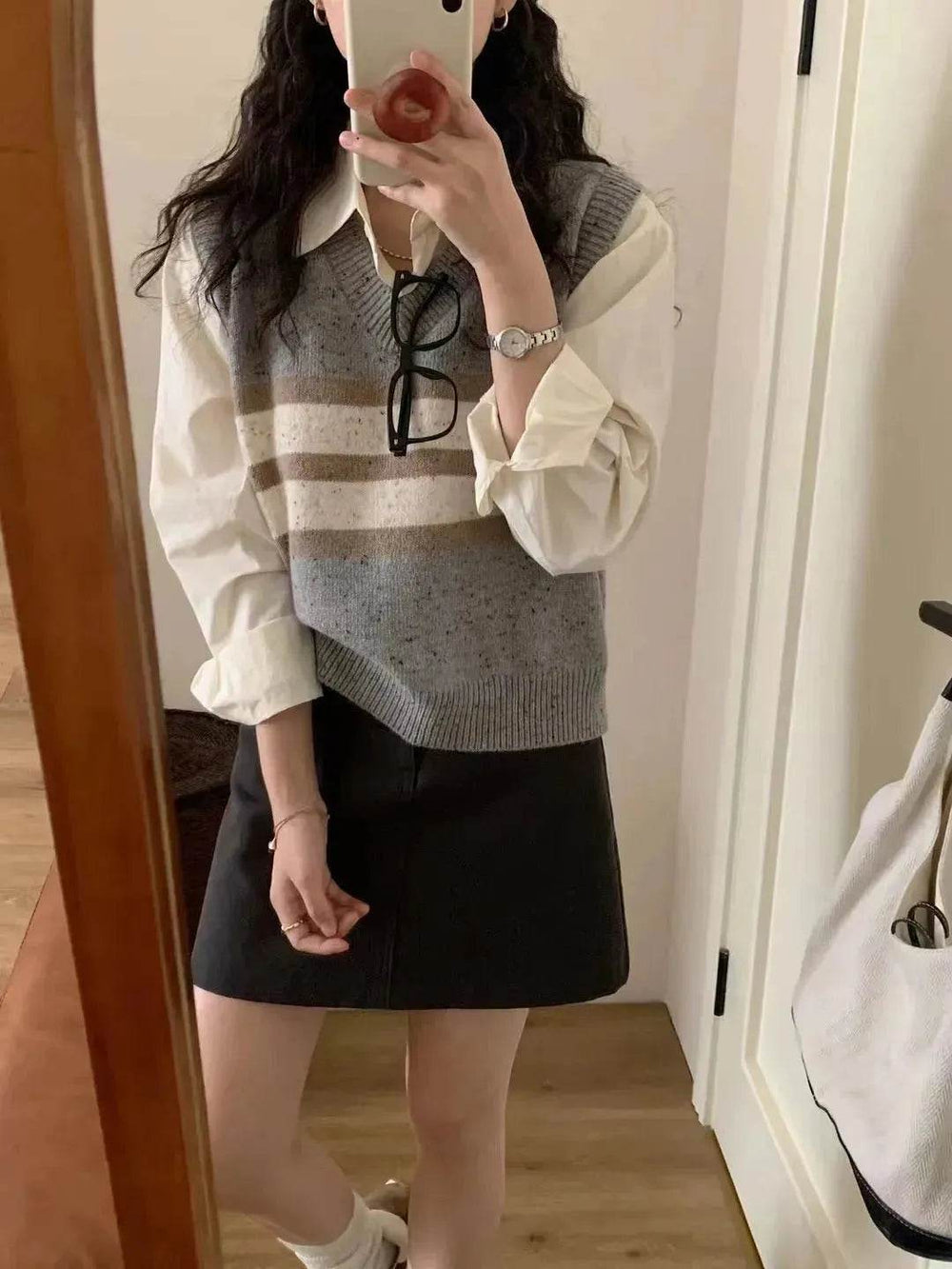 Cashmere Sleeveless V-neck Knitted Sweater Vest top for women - EX-STOCK Canada