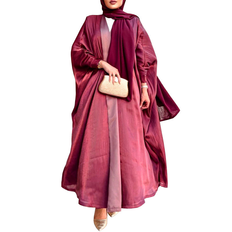 Muslim Bright Silk Satin Batwing Sleeve Robe - EX-STOCK Canada