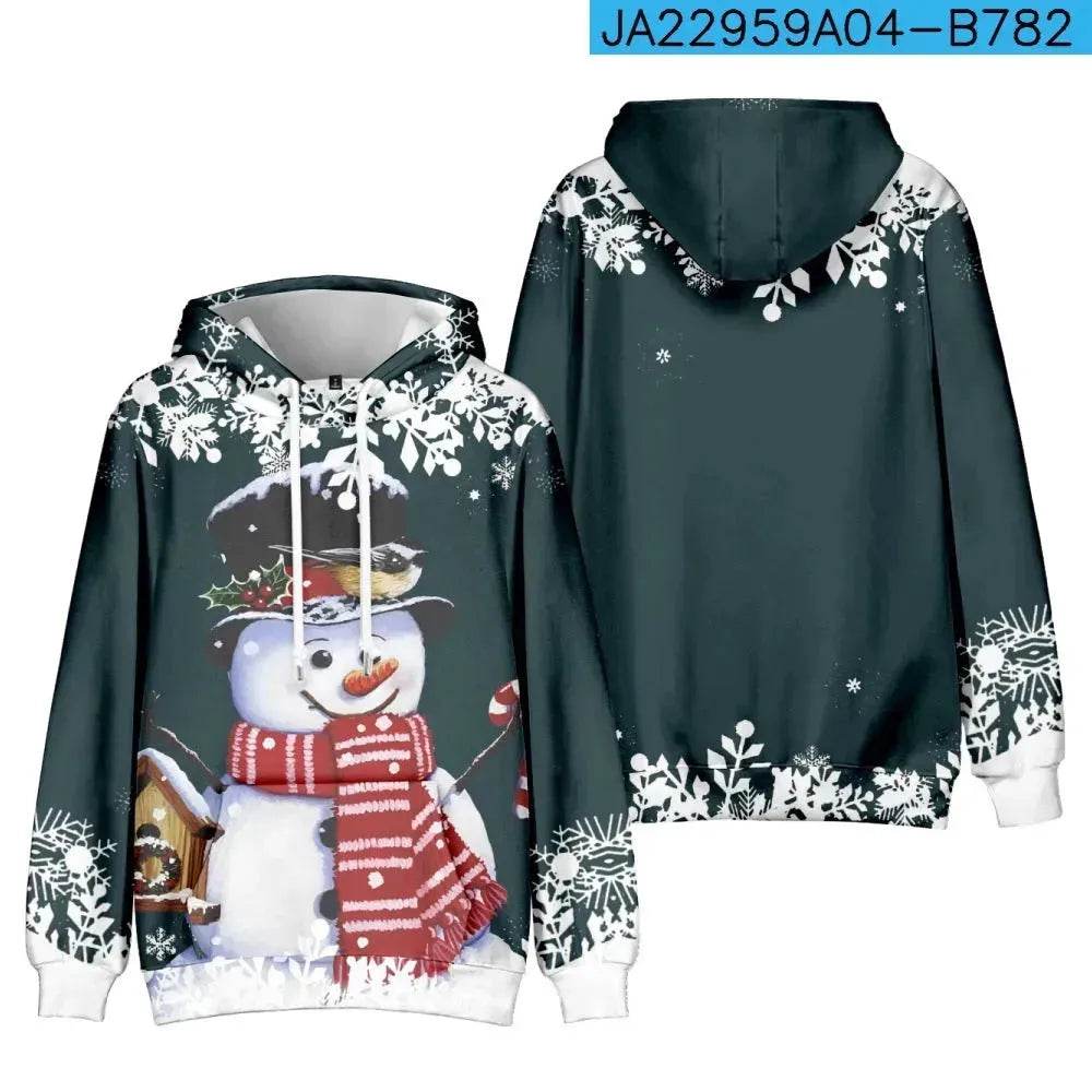Christmas Snowman Personalized Printed Hoodie Sweatshirts - EX-STOCK Canada