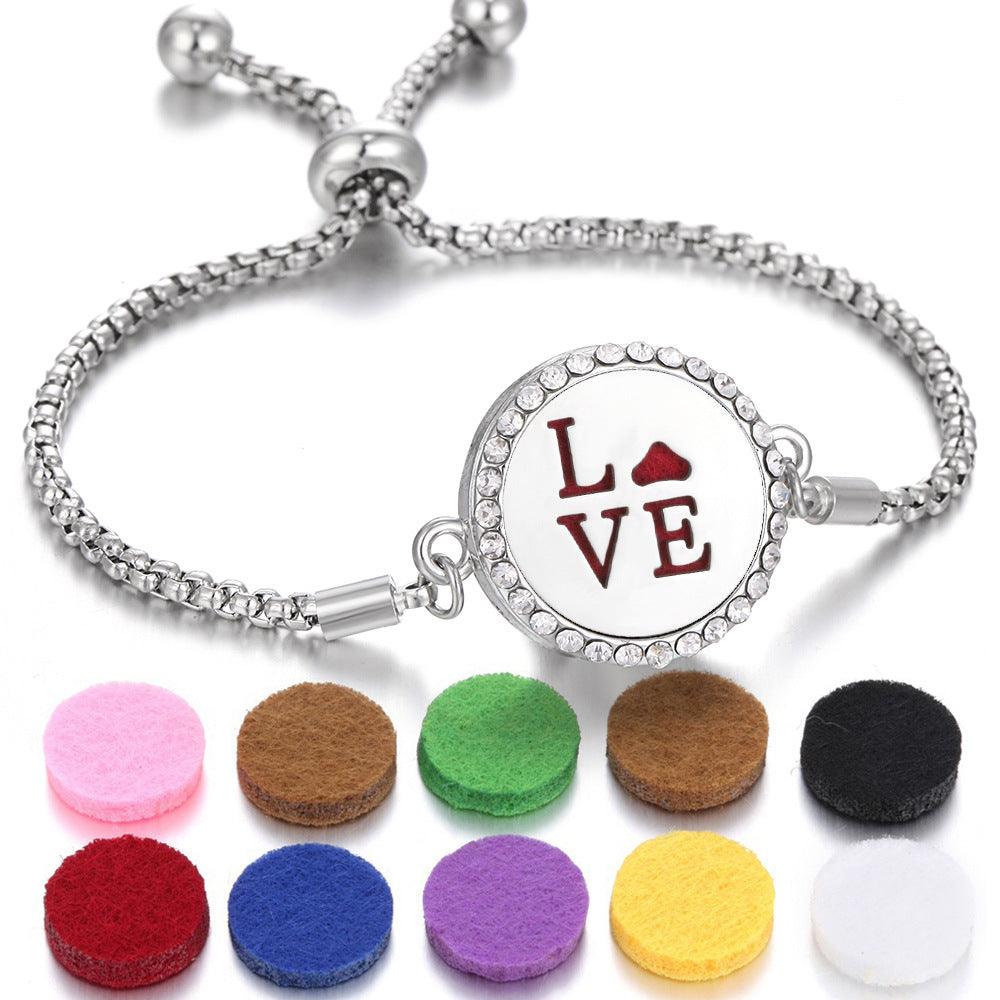 Bracelet d'aromathérapie kaléidoscope 2024 Nouveau Parfum Diffuseur d'huile essentielle Médaillon Bracelet Charms Bijoux diffuseur d'arôme pour femmes - EX-STOCK Canada