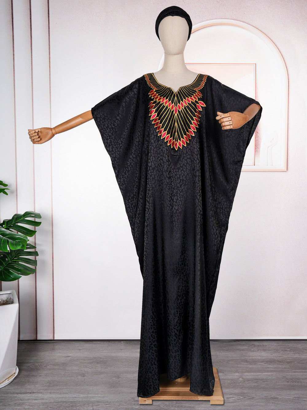 African Ethnic Style Large Swing Dress Robe Middle East AliExpress Muslim Women's Wear V-neck Plus Size - EX-STOCK Canada