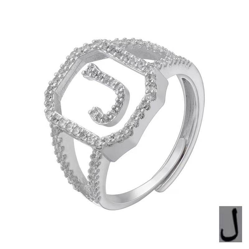 Fashion Micro Inlaid Zircon Arab Letters Ring for women - EX-STOCK Canada