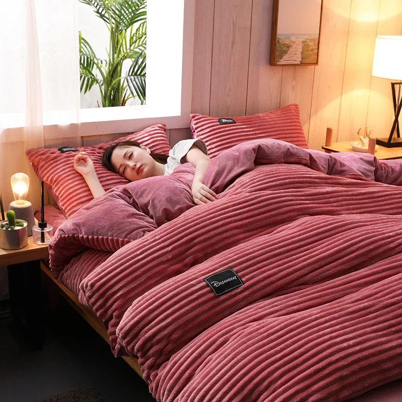 Housse de couette en velours double face en flanelle pour l'hiverEX-STOCK Canada