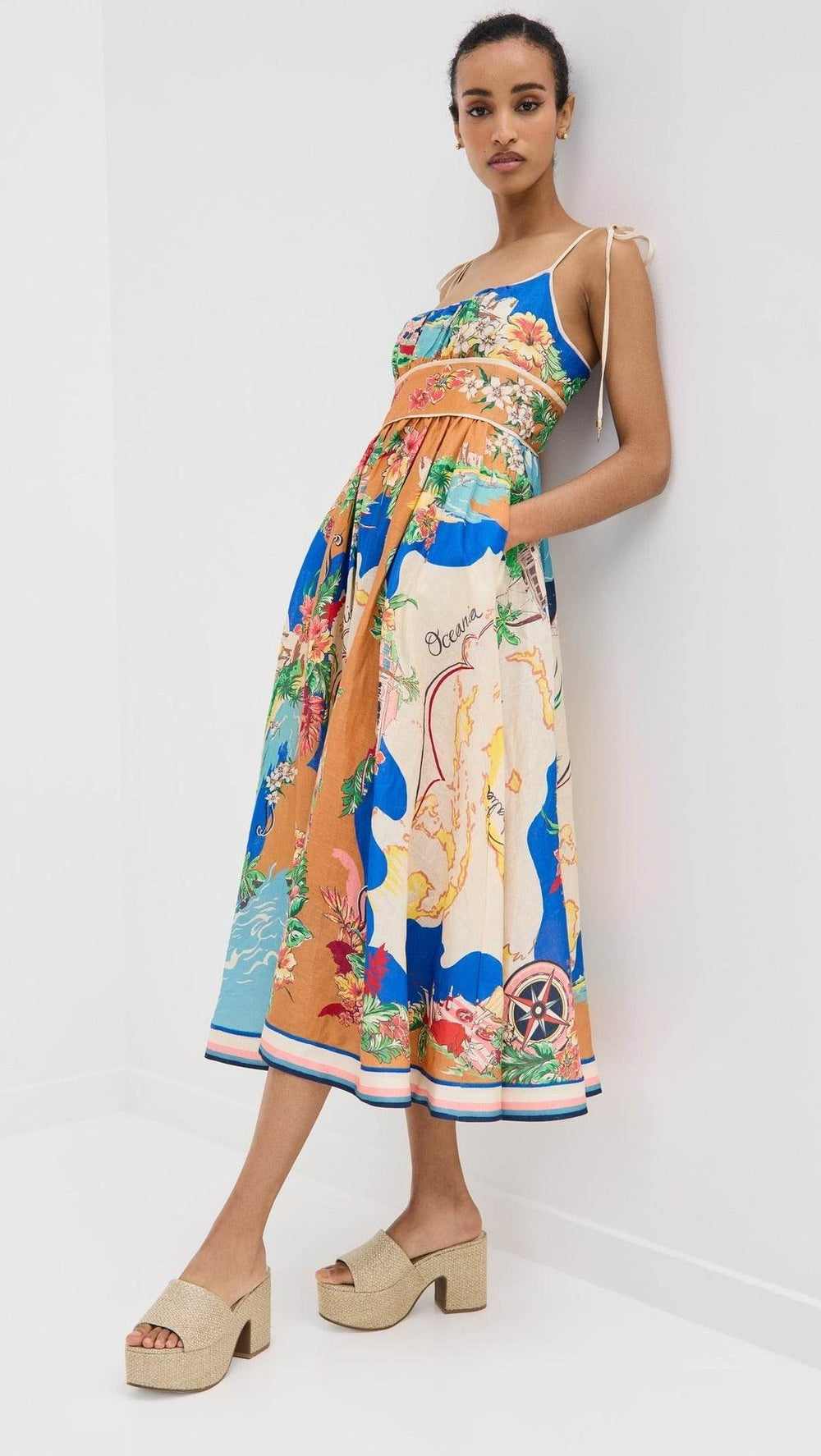 Elegant Ladies Spaghetti strap Vacation Resort Boho Floral Summer Maxi dress - EX-STOCK Canada