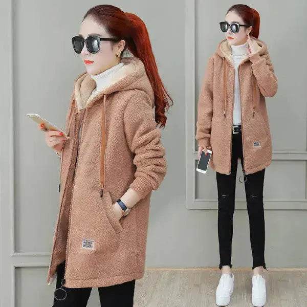 Women’s Faux Fur Coat and Jacket – Warm Autumn Winter Cardigan Wool Coat for Women - EX-STOCK Canada