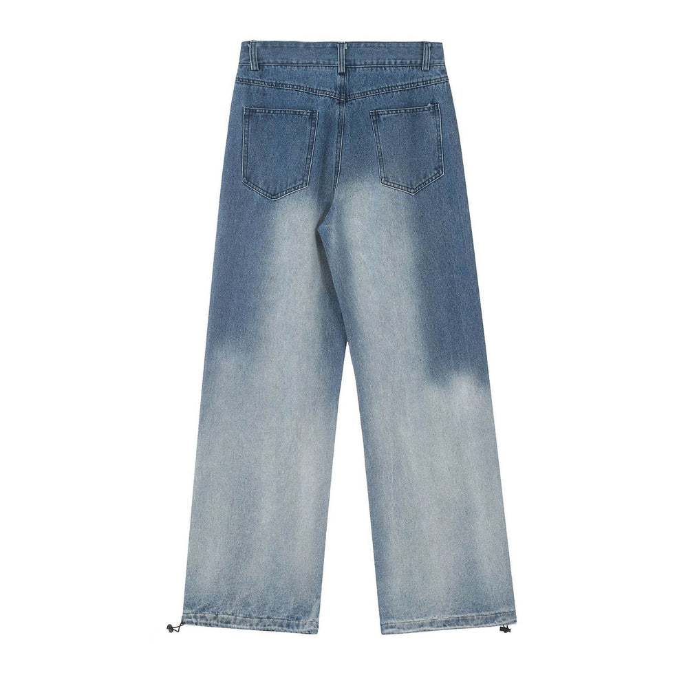 Gradient Tie-dye Straight-leg Denim Trousers Men Jeans - EX-STOCK Canada
