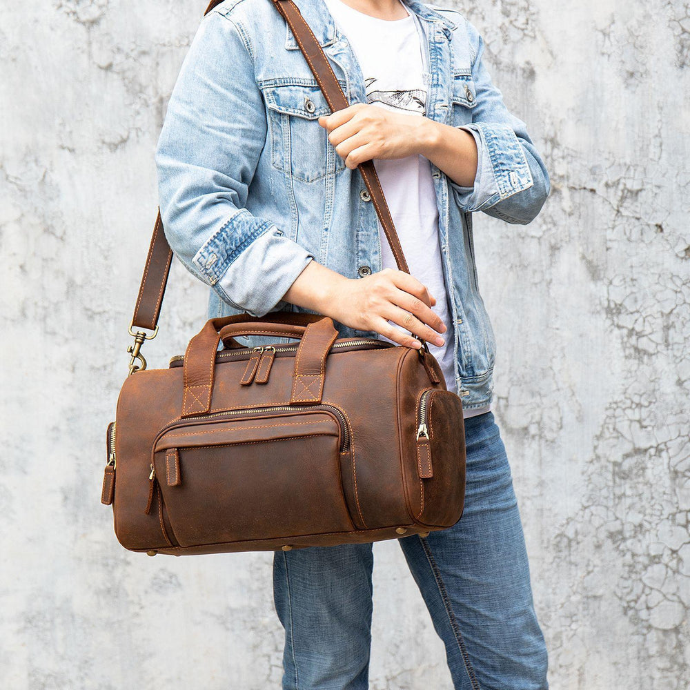 Nouveau sac à main en cuir fait main rétro pour hommes en cuir | Grande capacité EX-STOCK Canada