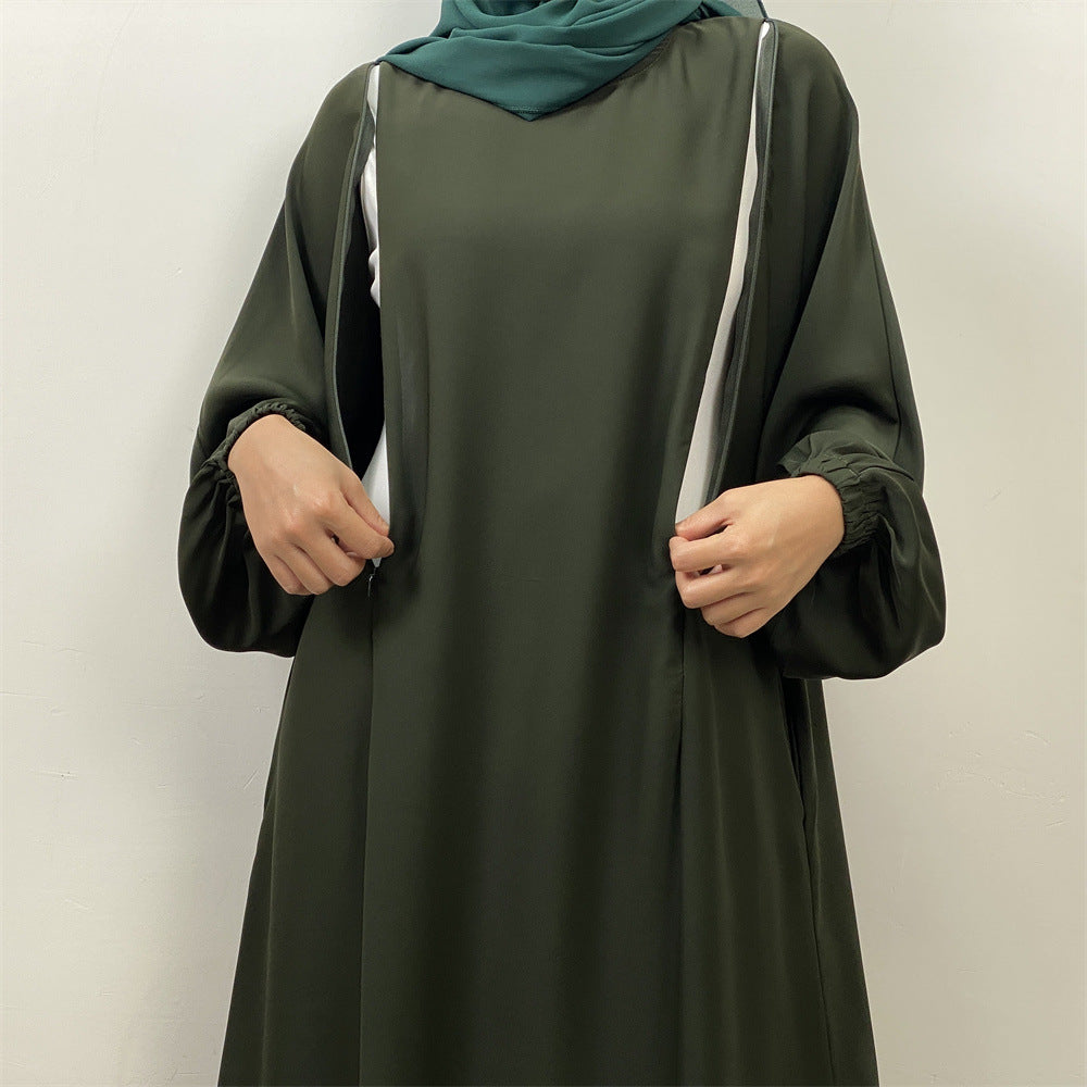 Fashion Nursing Clothes Muslim Long Sleeve Slim Fit Dress - EX-STOCK Canada