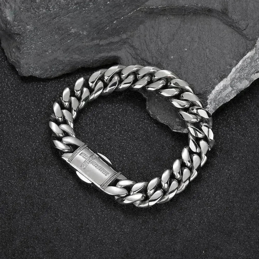 Stainless Steel Cuban Link Chain Personality Bracelet - EX-STOCK CANADA