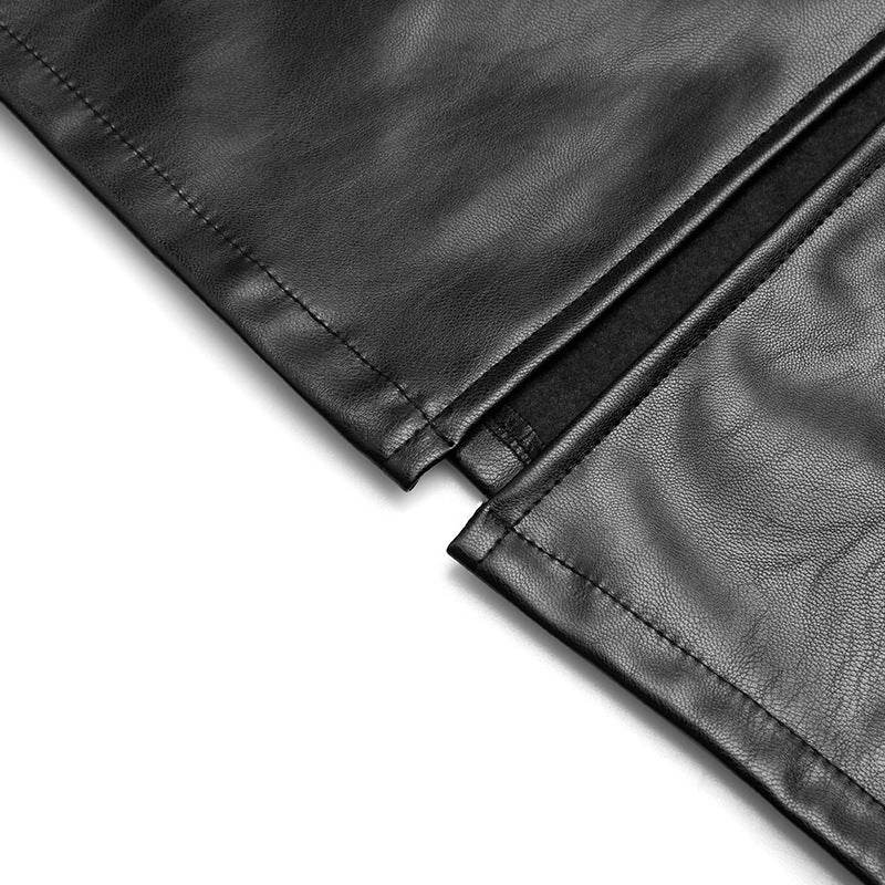 Russian Leather Midi Skirt PU Outer Belt Lining Side Zipper Back Zipper Design Sheath Women's Summer Side Slit Skirt - EX-STOCK Canada