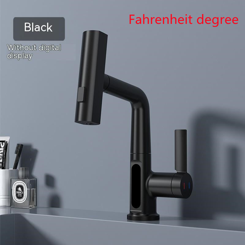Intelligent Digital Display Faucet Pull-out Basin Faucet Temperature Digital Display Rotation EX-STOCK Canada