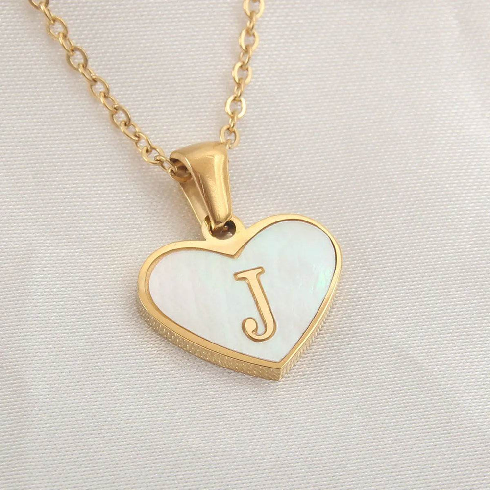 26 Letter Heart-shaped Necklace White Shell Love Clavicle Chain Fashion Personalized Necklace For Women Jewelry Valentine's Day - EX-STOCK Canada